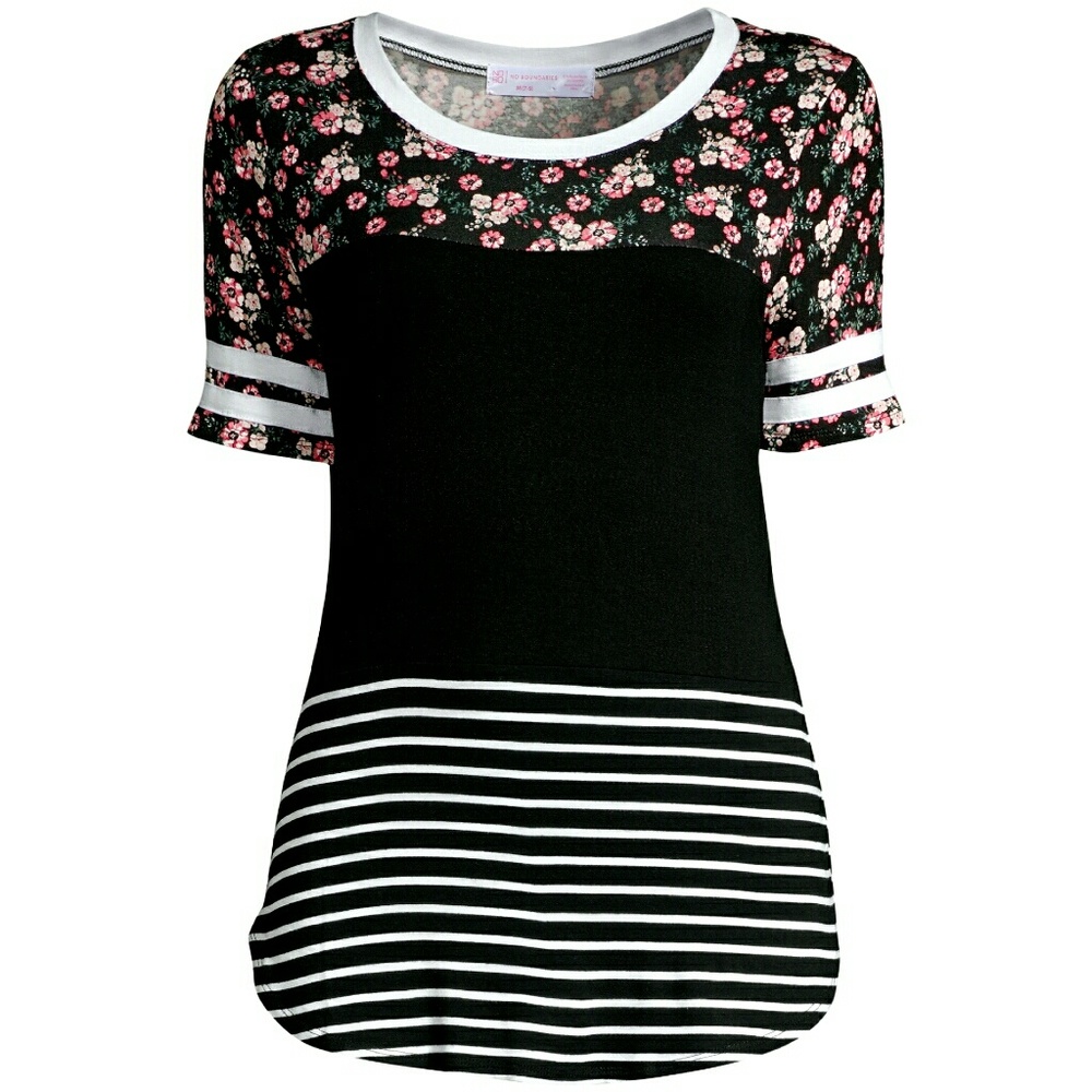 Nwt NB Floral Striped Varsity Tee